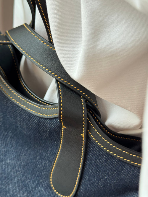 Denim & leather ladies bags